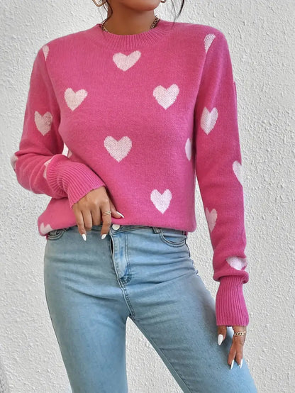 Heart Pattern Sweater | Støtt brystkreft