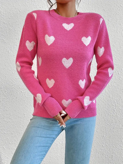 Heart Pattern Sweater | Støtt brystkreft