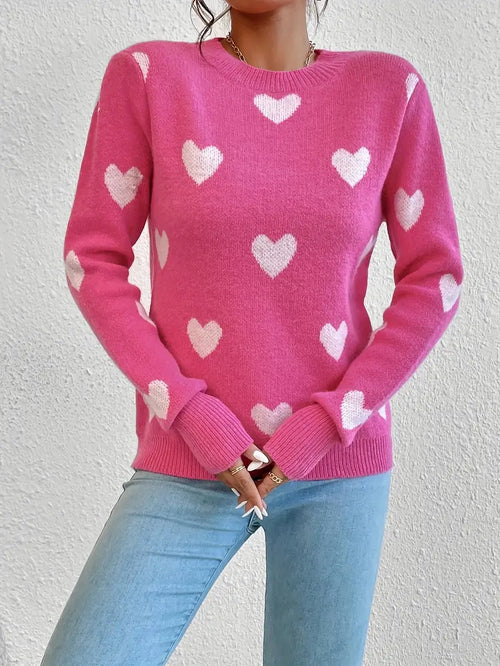Heart Pattern Sweater | Støtt brystkreft
