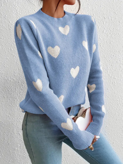 Heart Pattern Sweater | Støtt brystkreft