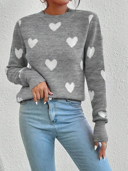 Heart Pattern Sweater | Støtt brystkreft