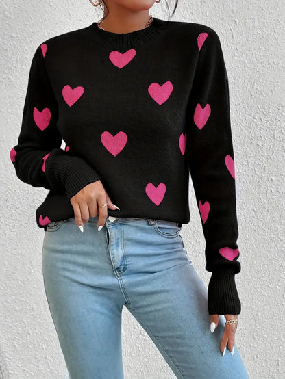 Heart Pattern Sweater | Støtt brystkreft