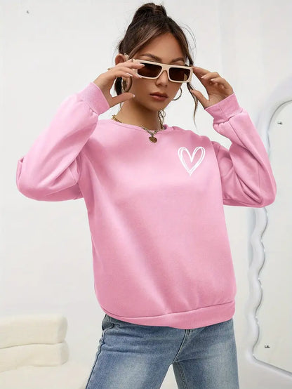 Heart Print Pullover | Støtt brystkreft