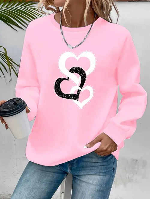 Love Heart Graphic Sweatshirt | Støtt brystkreft