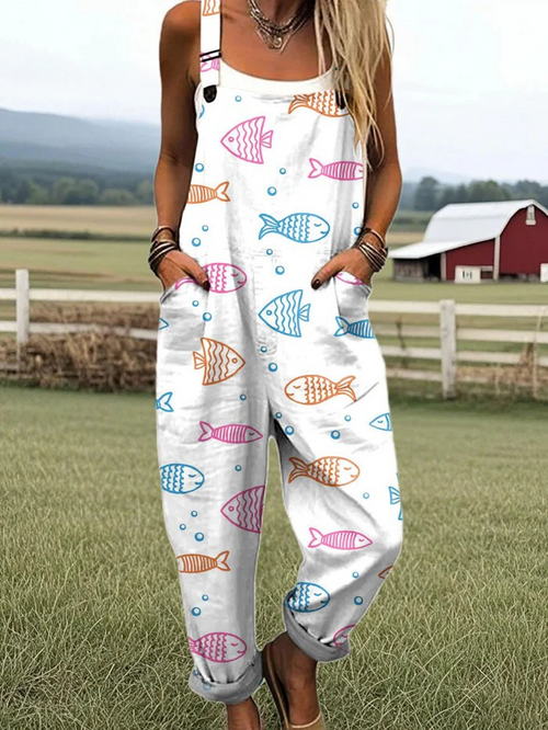 Adley™ - Jumpsuit med fiskemønster