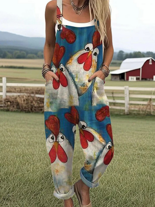 Alonah™ - Jumpsuit med kyllingprint