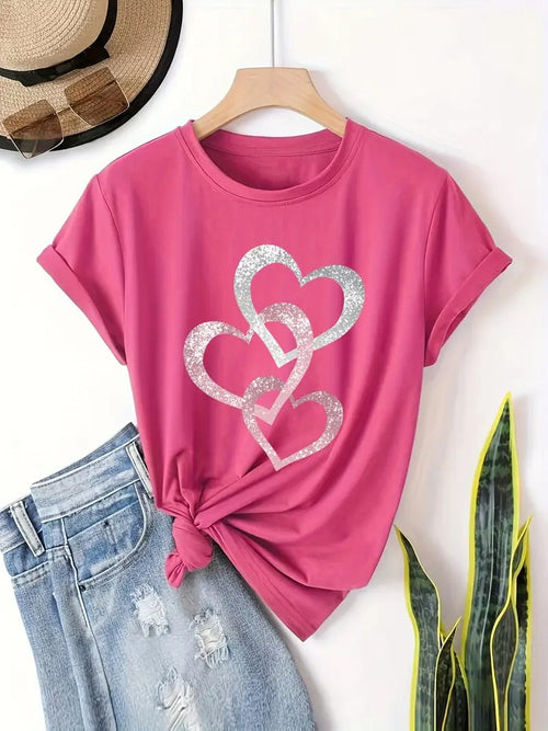 Glittered Hearts Shirt | Støtt brystkreft