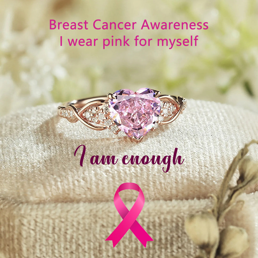 Pink Heart Diamond Ring | Støtt brystkreft