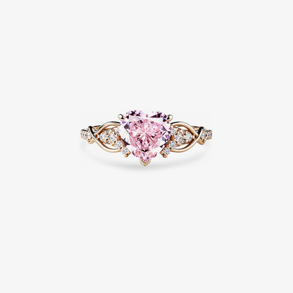 Pink Heart Diamond Ring | Støtt brystkreft