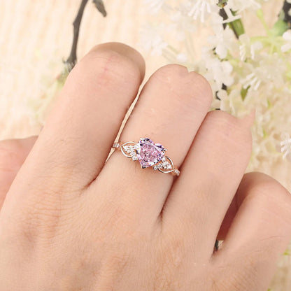 Pink Heart Diamond Ring | Støtt brystkreft