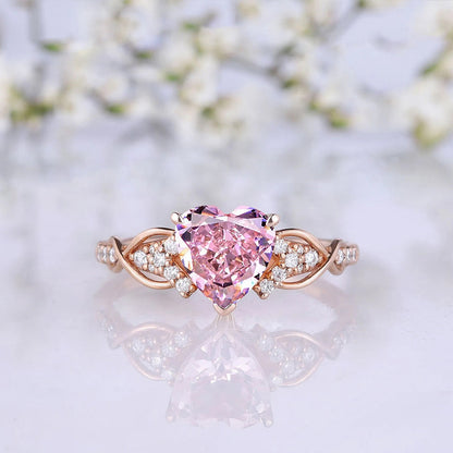 Pink Heart Diamond Ring | Støtt brystkreft