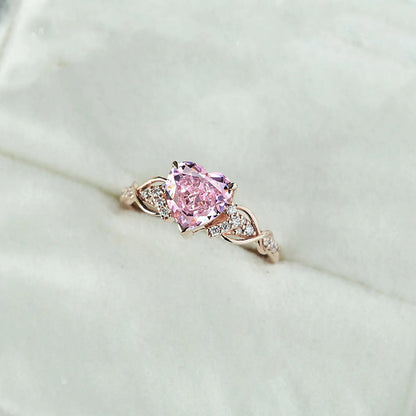 Pink Heart Diamond Ring | Støtt brystkreft
